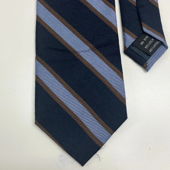 Franklin Tailored Blue Multi Color Striped Tie. Preloved Like New - Picture 4 of 4